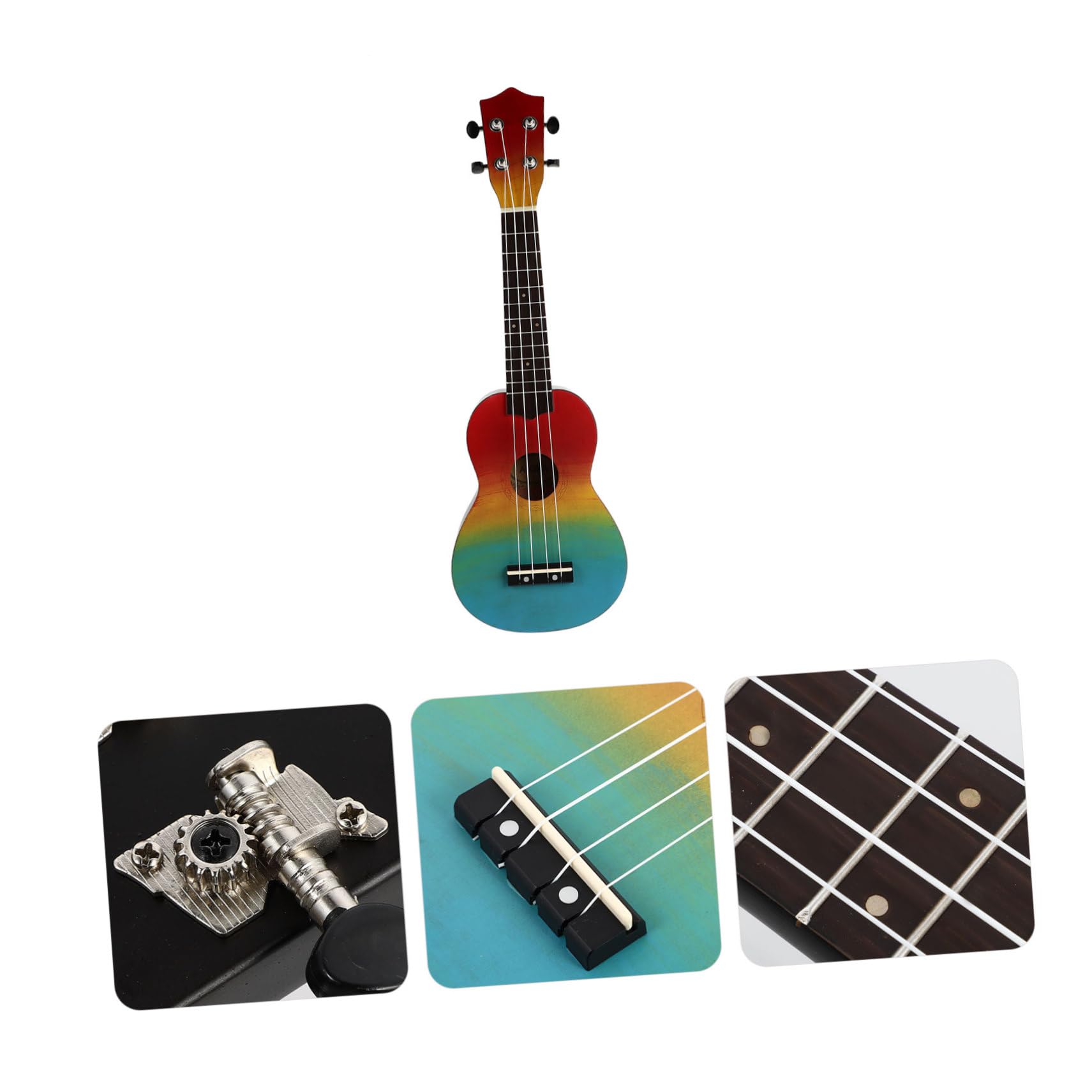 Toyvian Ukulele Chitarra in Legno Naturale da Strumento Musicale Giocattolo per Principianti Impugnatura Comoda