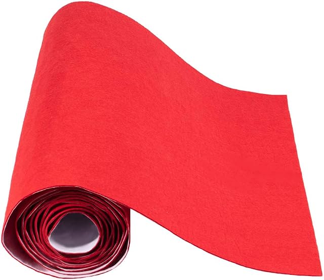 Benecreat 40 x 200 cm Red Self-Adhesive Sticky Supports Felt Multi-Purpose Adhesive Film for Box Liner, Cup Mat, Picture Frame, Chair Leg, 1 mm Thickness