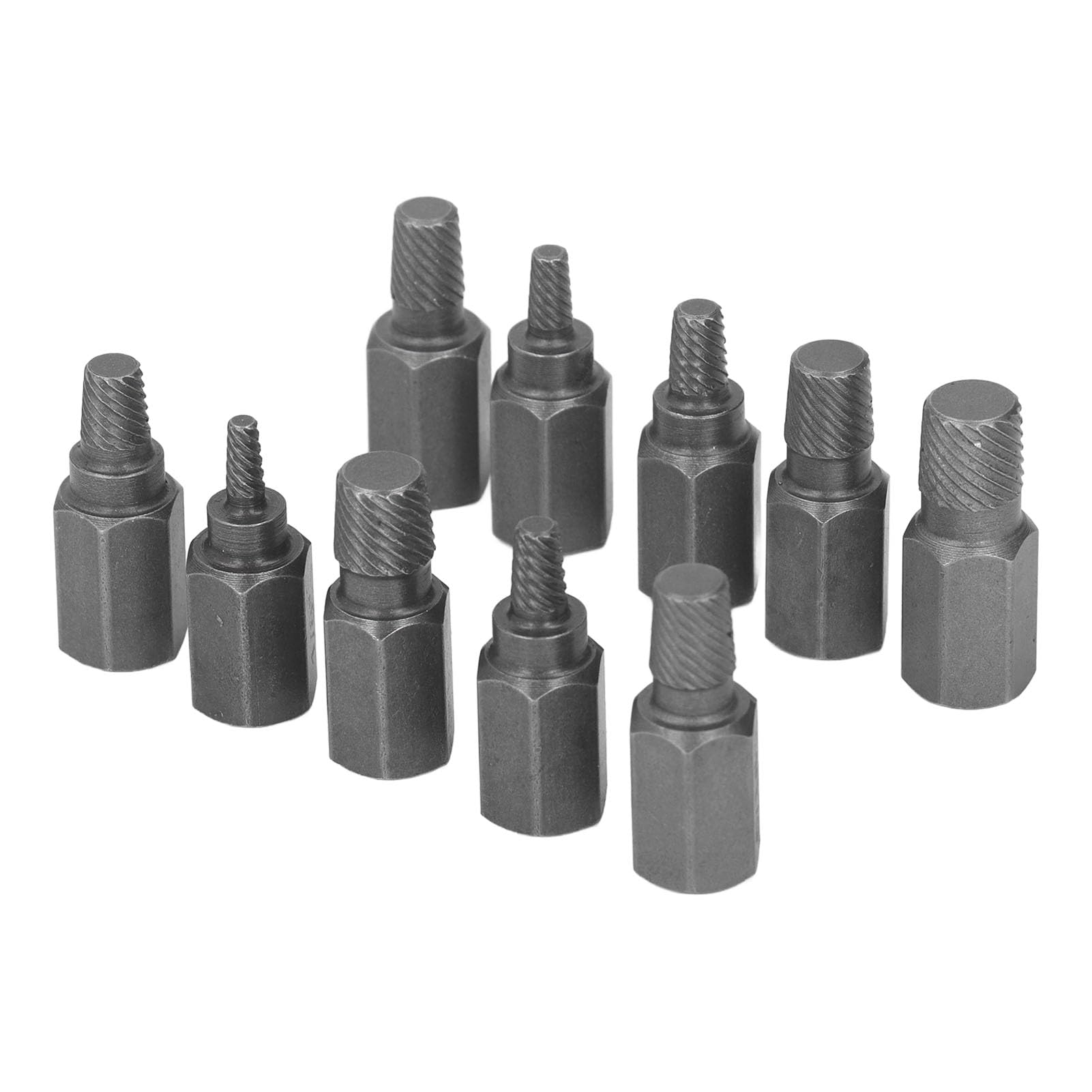 Juego de 10 extractores de Tornillos Pelados, Herramienta para Quitar Tuercas y Pernos de Acero, Perno dañado de 1/4 a 9/32 Pulgadas para Quitar Tuercas y Pernos dañados