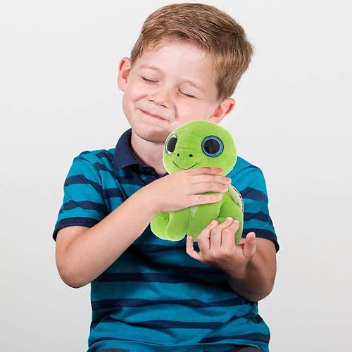 Miniatura 7 de DolliBu Animal de peluche brillante de tortuga de ojo grande, tortuga suave y abrazable, adorable juguete de peluche de tortuga para jugar, lindo