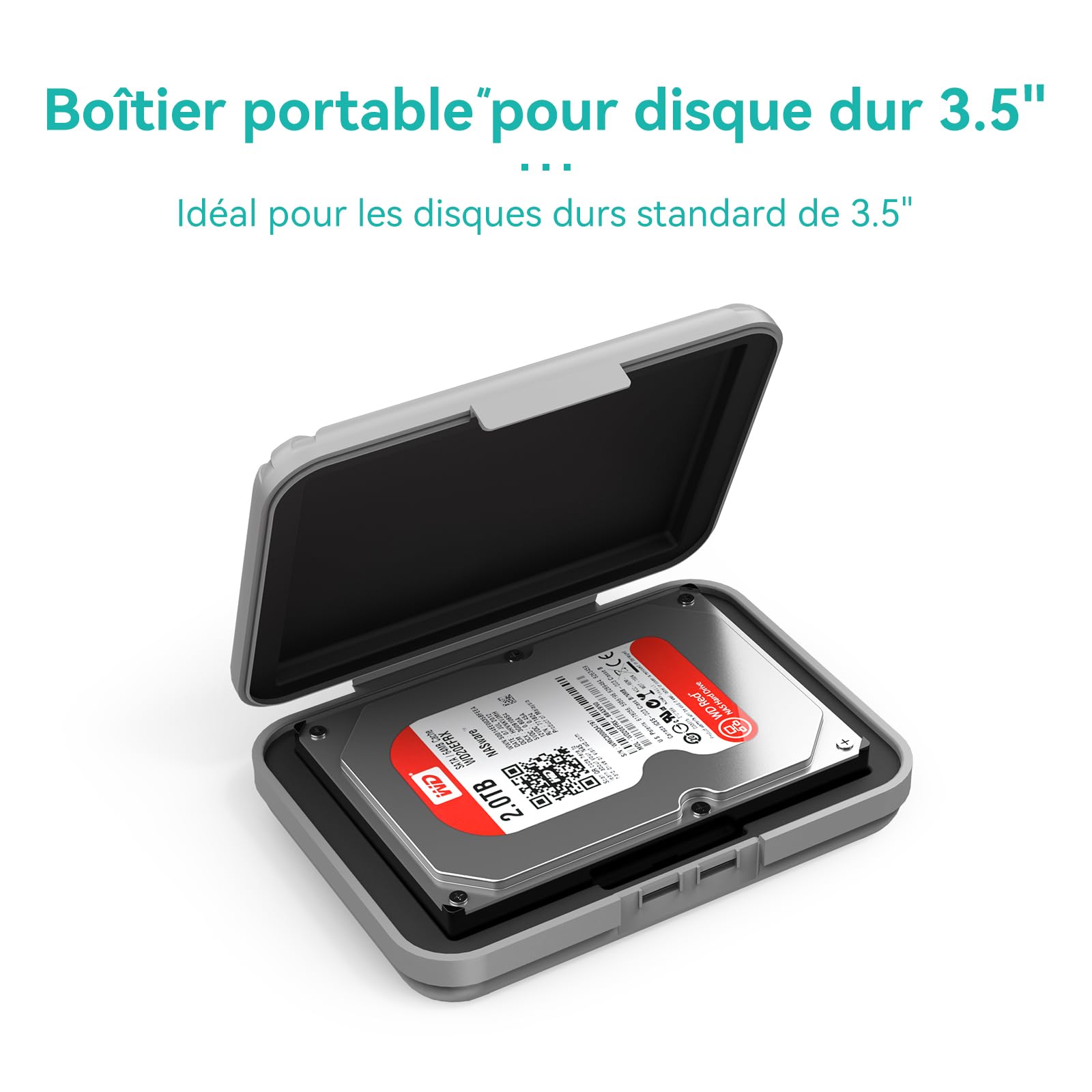 Yottamaster Etui de Protection Disque Dur 3,5 Pouces Antistatique Antichoc Anti poussière (Un Ensemble de 5)