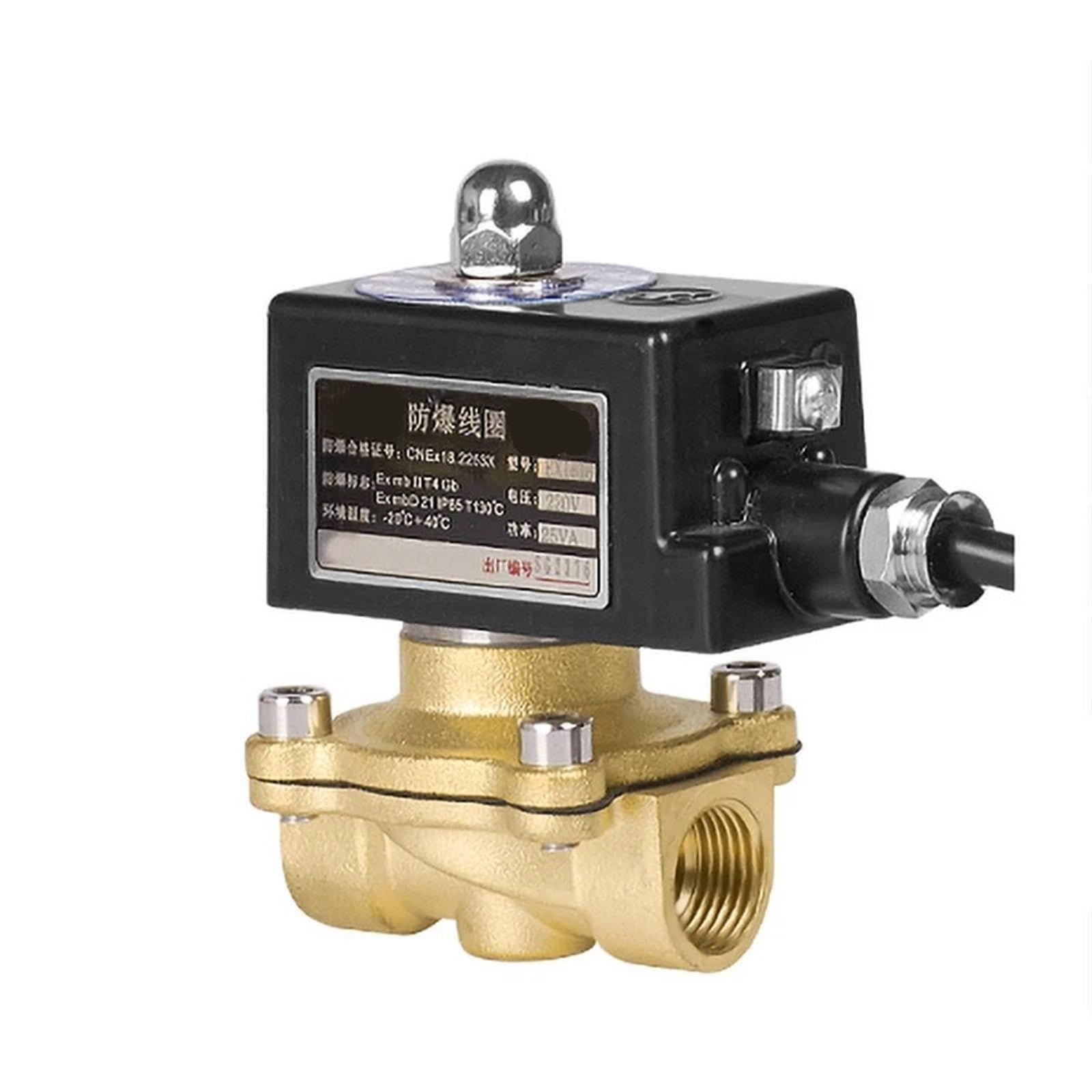 1pc 1/2" Normally Closed Brass Explosion Solenoid Valve DN15 Solenoid Valves for Gas Natural(230VAC)