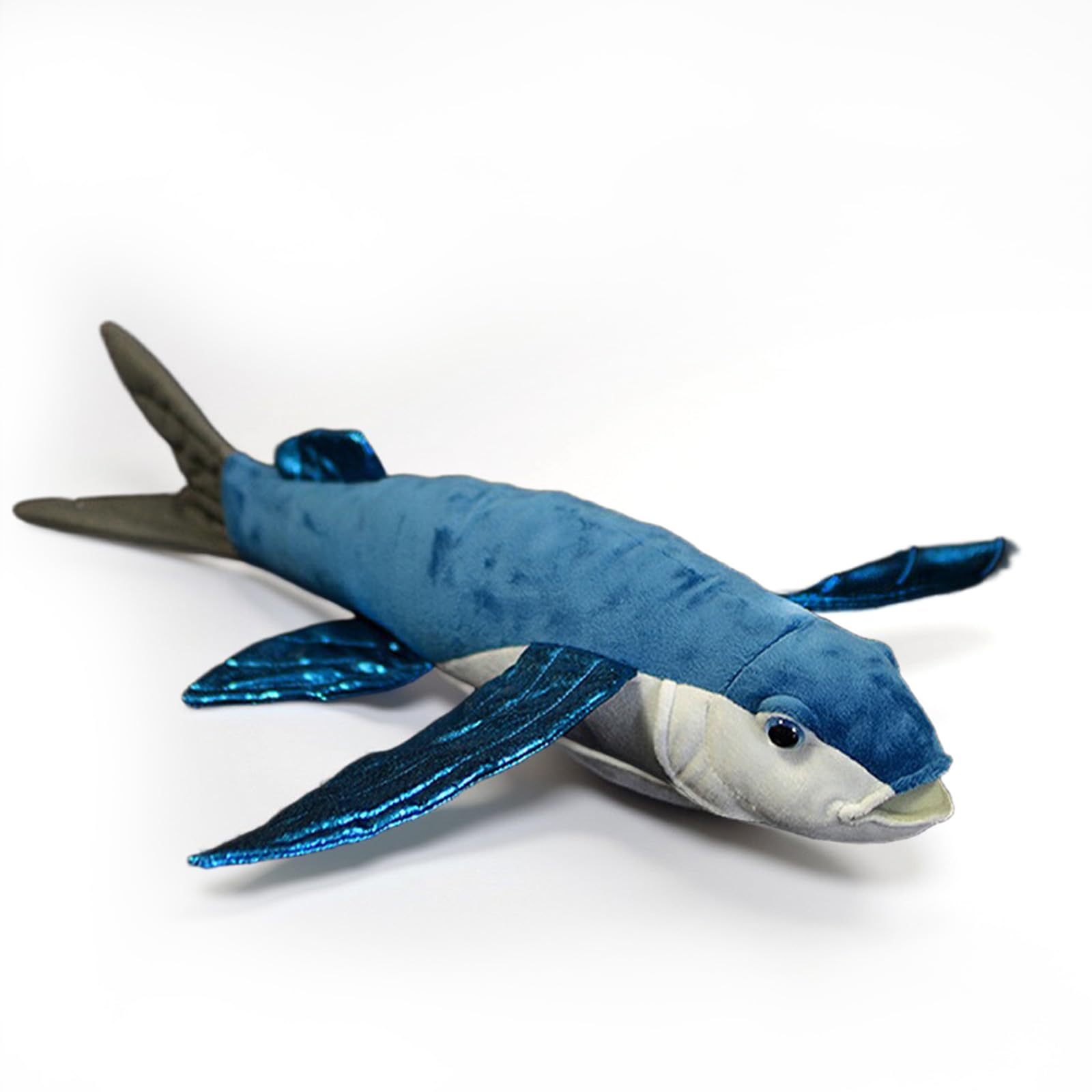 PuffPurrs Realistic Flying Fish Stuffed Animals, Simulation 18.5" Blue Lifelike Flying Fish Plush Toy