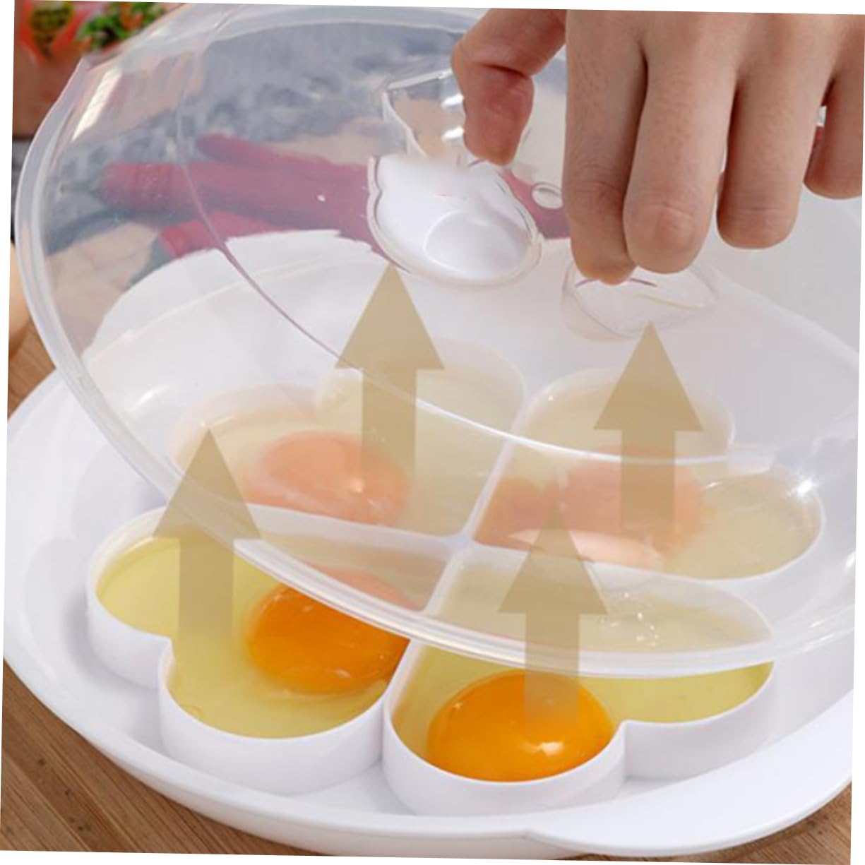 Alipis 2Pcs Egg Poacher Cookware Multi Purpose Microwave Egg Maker Material Easy to Steamed Egg Cooker for Quick Breakfast