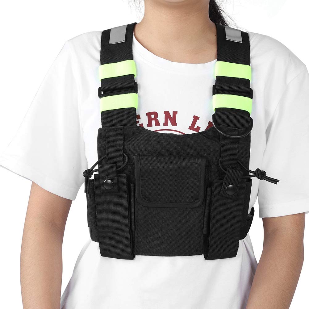 Equipo De Chaleco Con Soporte Para Arnés De Pecho De Radio, Walkie Talkies Arnés De Pecho De Radio Con Bolsas Frontales Y Bolsa Con Cremallera Arnés De Radio Universal Bolsa De Equipo De Pecho Paquete