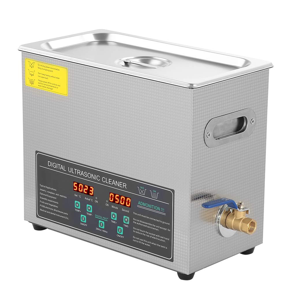 Cocoarm Nettoyeur à ultrasons à double fréquence en acier inoxydable - 6 l - Prise européenne 220 V
