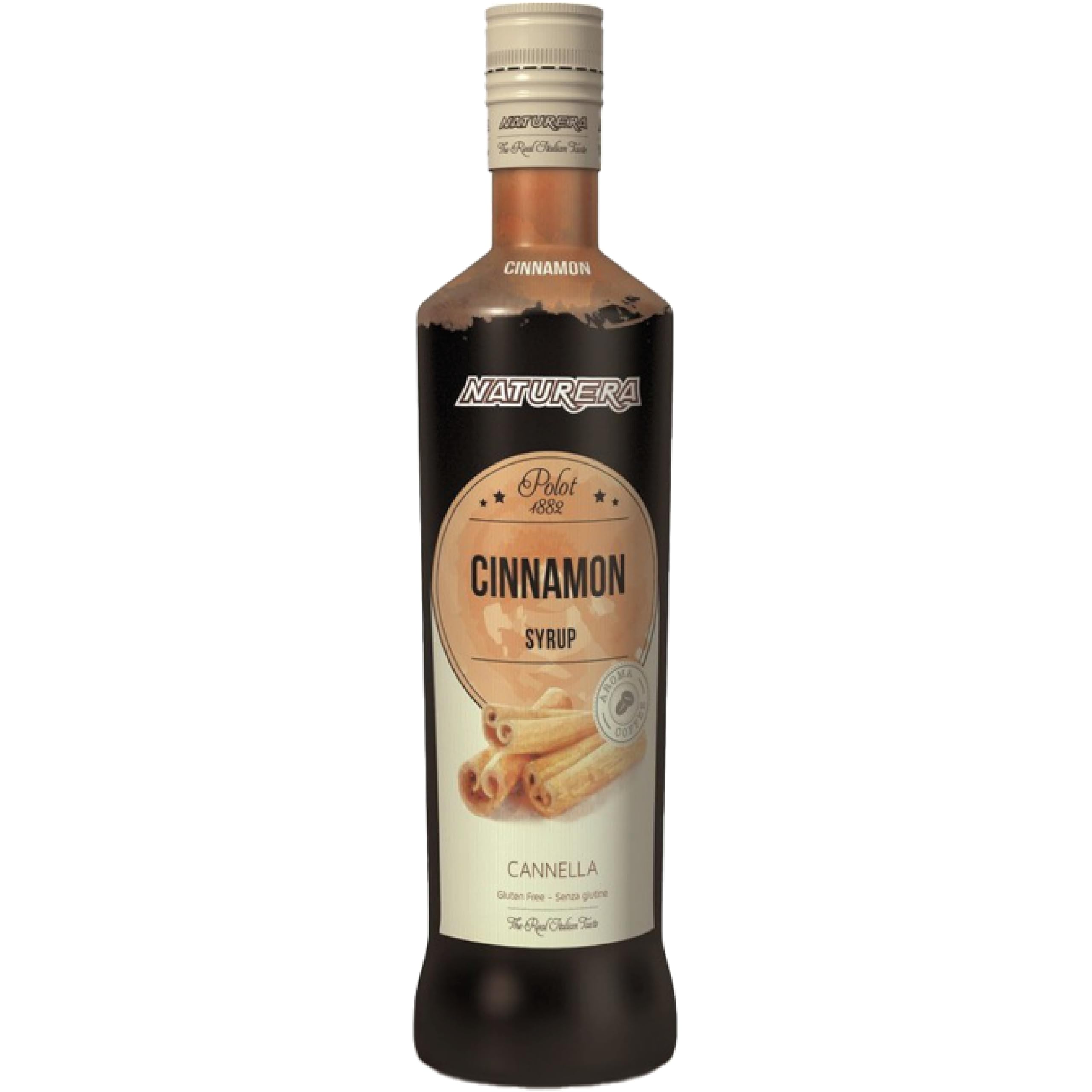 Polot 1882 Cinnamon Syrup 70cl – Italian Bar-Grade Non-Alcoholic Syrup, Fragrant Sweet-Spice Flavour, Gluten-Free, Perfect for Cocktails, Lattes, Hot Chocolates, Winter Warmers & Café Creations