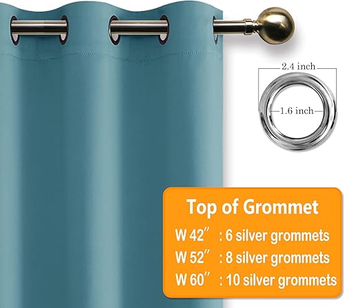 Miniatura 6 de Hiasan Cortinas opacas para dormitorio, cortinas de ventana con aislamiento térmico y bloqueo de luz para sala de estar, 2 paneles de cortina