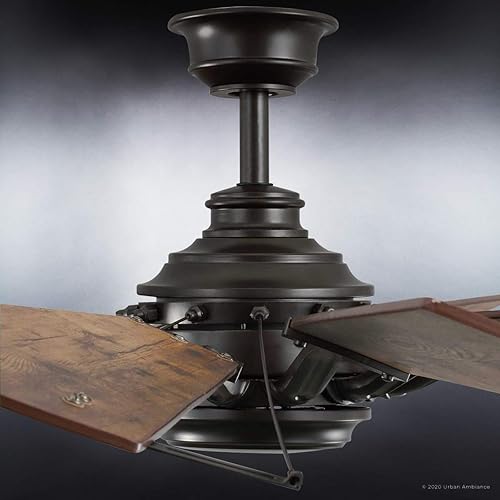Miniatura 5 de Urban Ambiance Ventilador de techo tradicional de lujo para interiores, tamaño grande: 17.3 pulgadas de alto x 60 pulgadas de ancho, con elementos