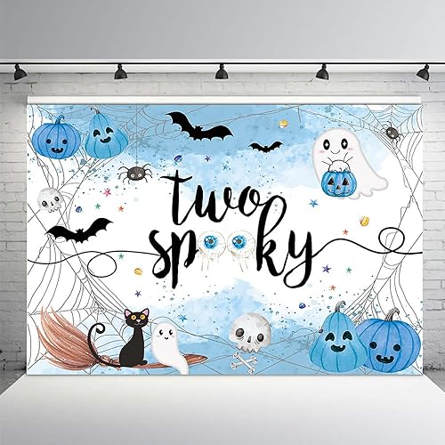 Miniatura 7 de MEHOFOND Fondo espeluznante de Halloween de 7 x 5 pies, color rosa, acuarela, Little Boo, Baby Shower para niñas, telaraña de murciélago, calabaza,