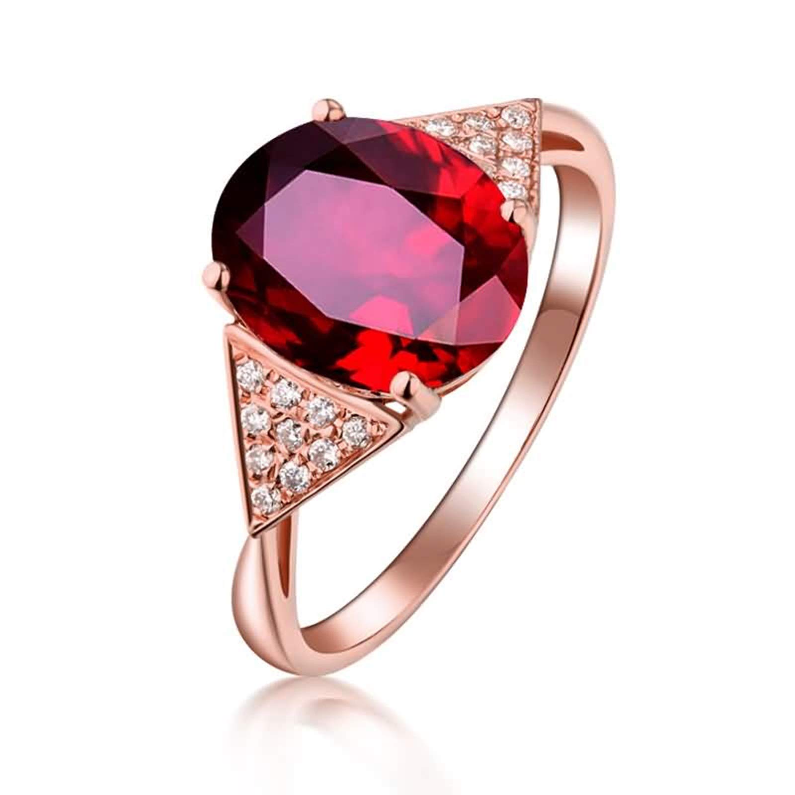 Beydodo Obrączki ślubne z różowego złota 750 0,57 ct rubin z diamentem pierścionek zaręczynowy różowe złoto pierścionek ślubny e różowe złoto, 57 (18.1), colore: różowy (Rosegold), cod. TLLWGZ1342