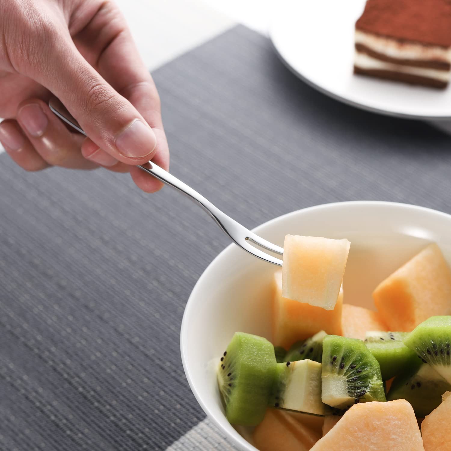 12-teiliges Edelstahl Gabel Set - Dessertgabeln 2 Zinken Für Party & Reisen