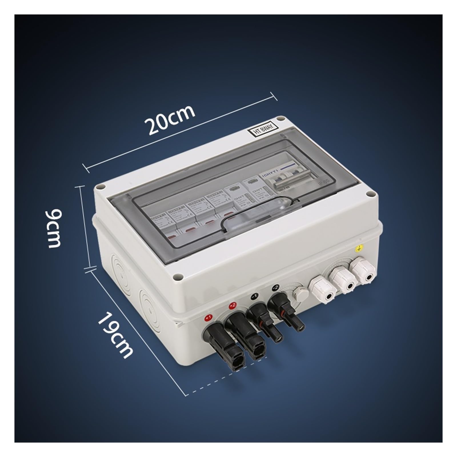 Solarna skrzynka łącząca fotowoltaiczna skrzynka przyłączeniowa PV z wyjściem 2 w 1 DC 600 V bezpiecznik MCB SPD Box IP65 (DC FUSE 30A)