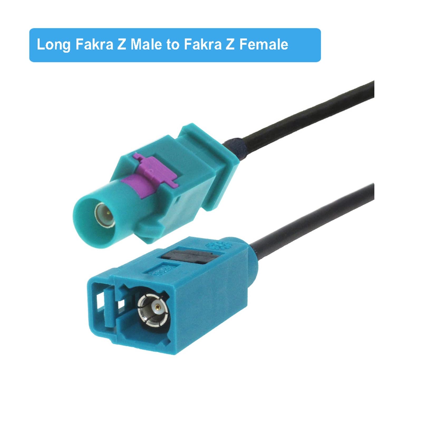 PC 1 Fakra Z Stecker auf Fakra Z weiblich 90 Gruppe Jack Car Variation GPS Antennenadapter-Verlängerungskabel Rg174 rf Koaxialkabel (Color : Fakra Z M to F, Size : 0.5M)