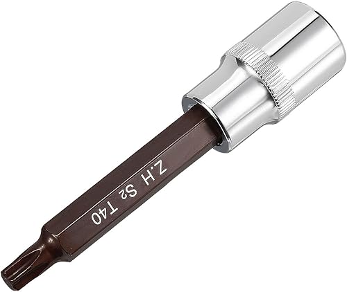 uxcell Unidad de 12 pulgada x T40 Torx, puntas de acero S2 CR-V de 4 pulgadas de longitud con llave de trinquete, barra deslizante, barra de