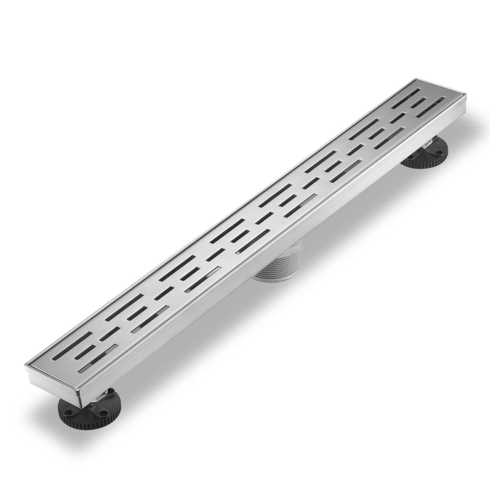 Sharp-tec 24 inch Linear Shower Drain, Brushed Rectangular Floor Drain ...