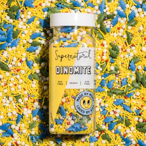 Image of Supernatural Dinomite Sprinkles, Dye-Free Vegan Dinosaur Confetti Mix, 3oz