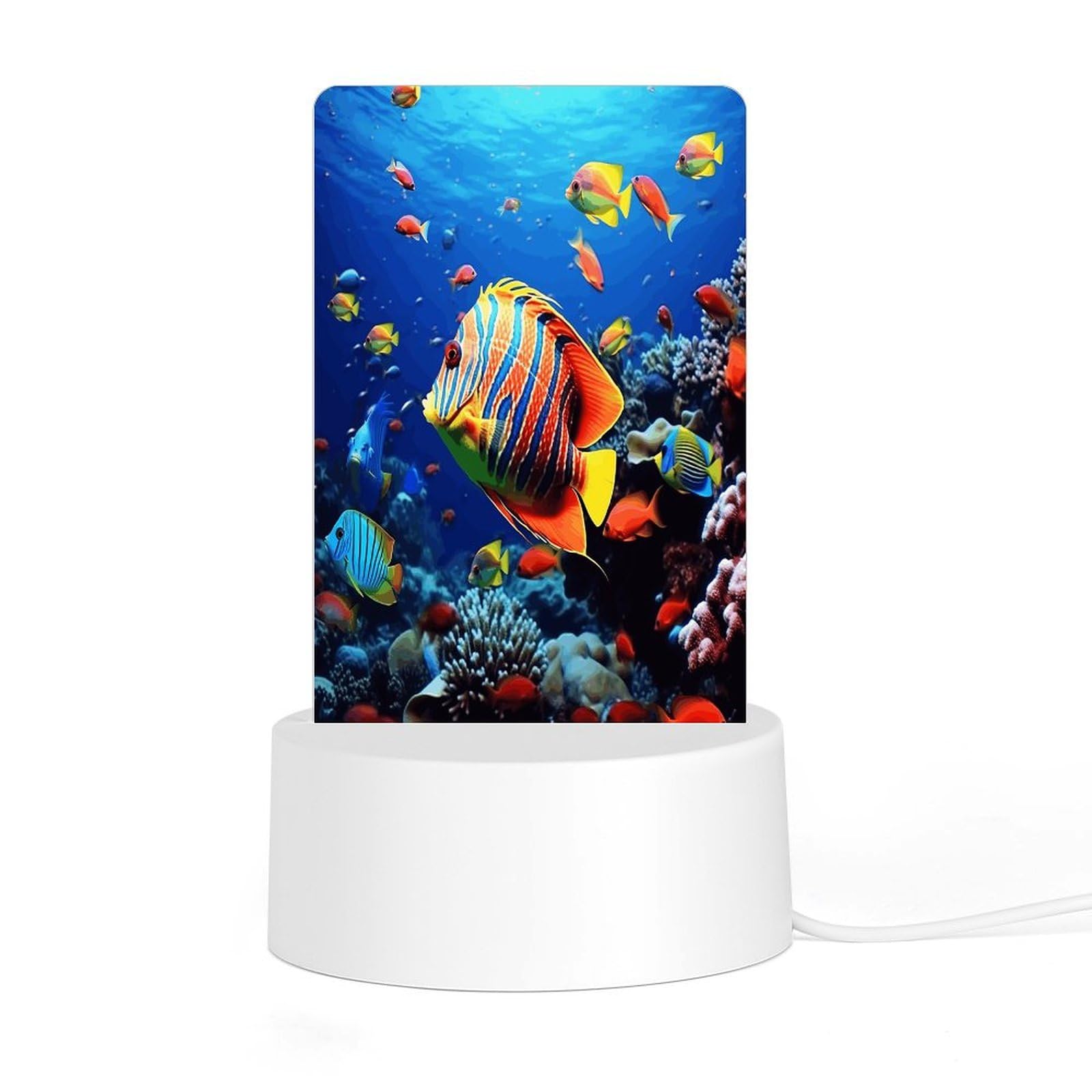Adfgyerh Style Sea Fishes Night Light Acrylic Material Easy Installation, Home Decor Usb Interface Power Supply, Lamp For Restaurant Bar Cafe Room Decor