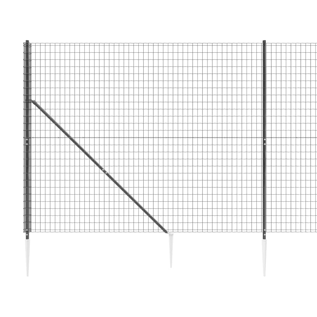 ShGaxin Cerca de Alambre con Pinchos de Anclaje Gris Antracita 1,6x25 m, Malla Metalica, Malla Alambre, Alambre para Conejos, Vallas De Obra, Mallas para Gallinero - 154252