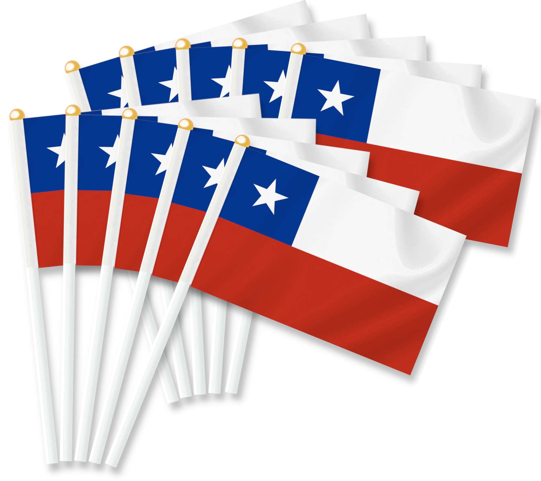 25 PCS Chile Handheld Small Flag, Chilean Hand held Mini Decor Decoration Banner