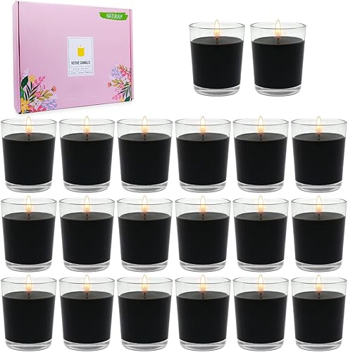 Velas perfumadas de colores surtidos en vidrio juego de 20 velas votivas de cera de soja con 10 aromas diferentes para Navidad fiesta cena yoga