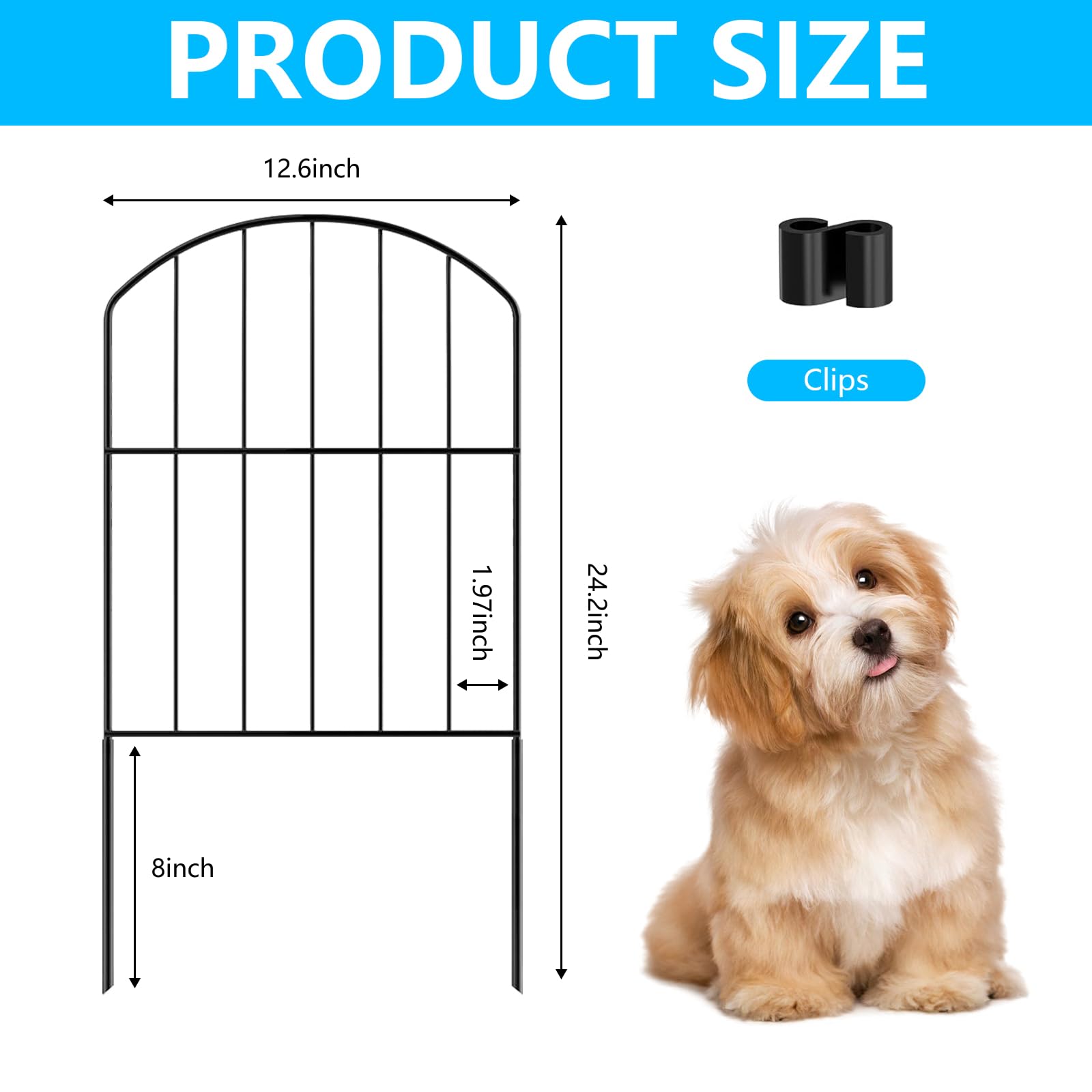 Valla De JardíN, 10 Unidades De Valla Para Perros Vallas De Estacas Arqueadas Vallas MetáLicas Decorativas Inoxidables Para Perros Y Conejos Patio Exterior 61x33 Cm Sin Necesidad De Excavar
