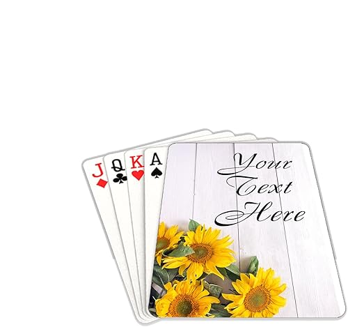 Miniatura 2 de Migedy Cartas de juego de girasol, barajas de cartas, cartas personalizadas, cartas de tamaño estándar para juegos, fiestas, bodas, cumpleaños para