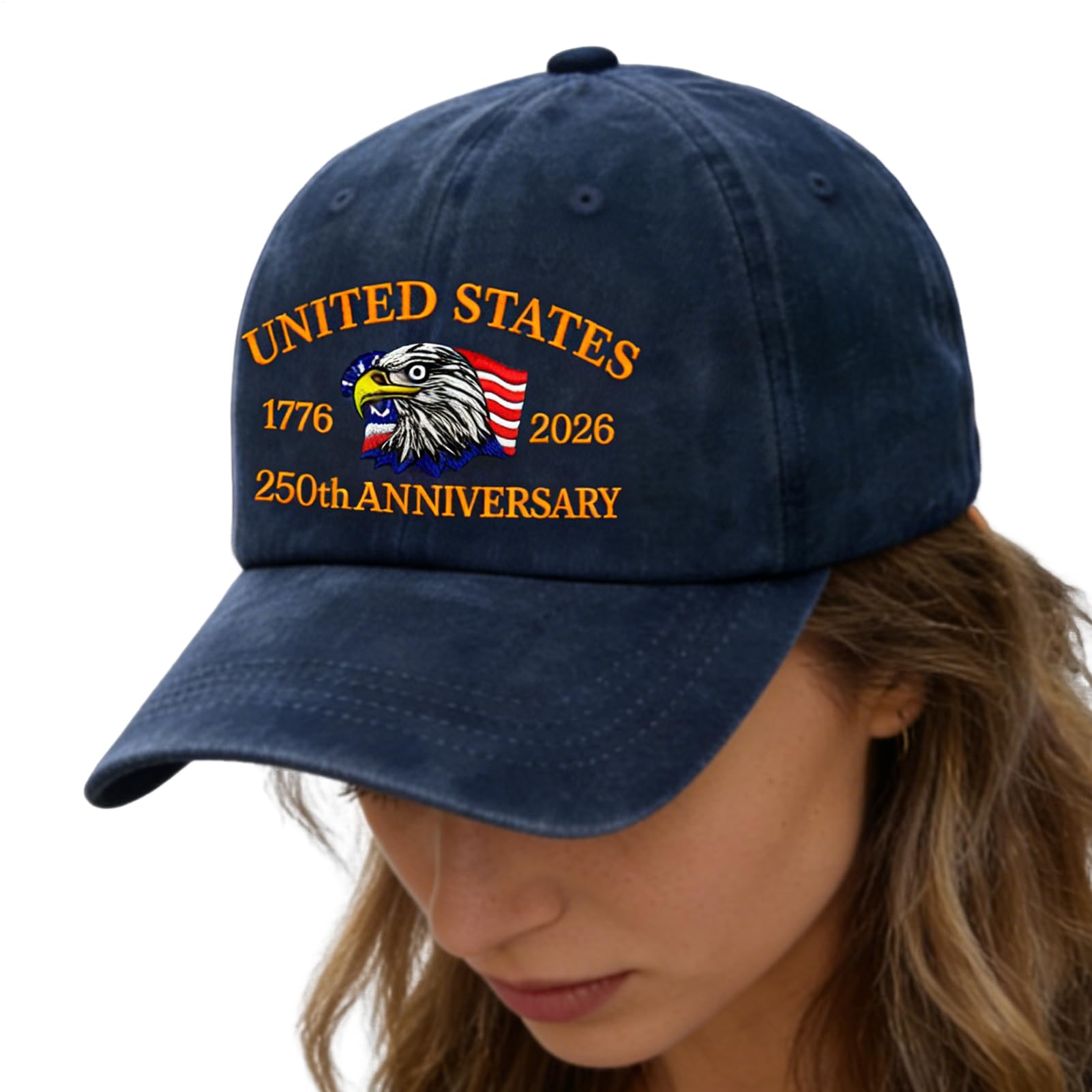Eagle 250th Anniversaries Hat | Adjustable Retro Eagle Breathable Caps,US 250th Anniversaries Caps - for Birthday Navy Halloween Beach Outdoor Fishing Summer Hiking Sports Golf Boating Work Travel