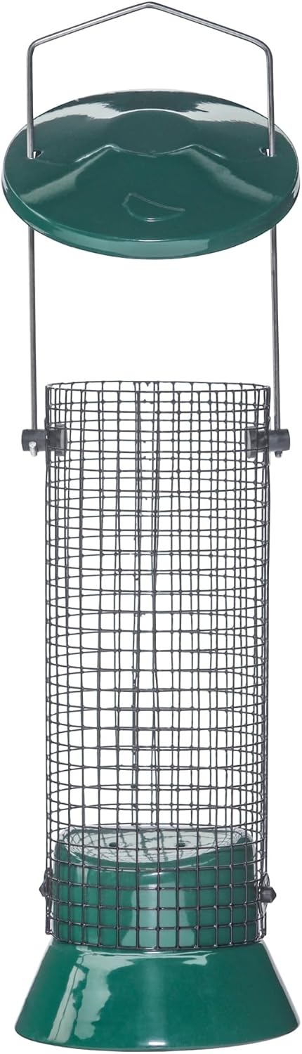 Birds Choice Small Hanging Mesh Peanut Bird Feeder - Great First Bird Feeder - Metal Mesh Tube, Holds 2 Cups of Shelled Peanuts or Nut Mix
