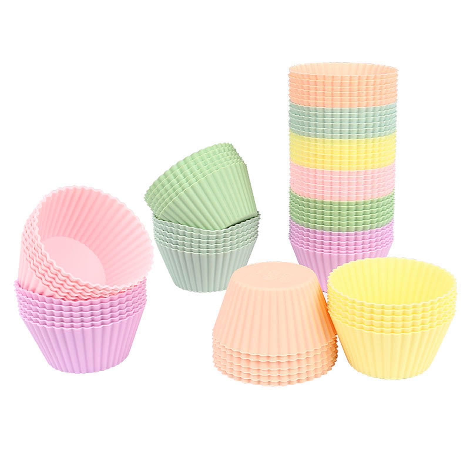 Buxuaaaa Food Grade Silicone Baking Molds for Muffins Cupcakes Puddings Practical Dishwasher Safe Nonstick Bakewares Nonstick Silicone Cupcakes Pan