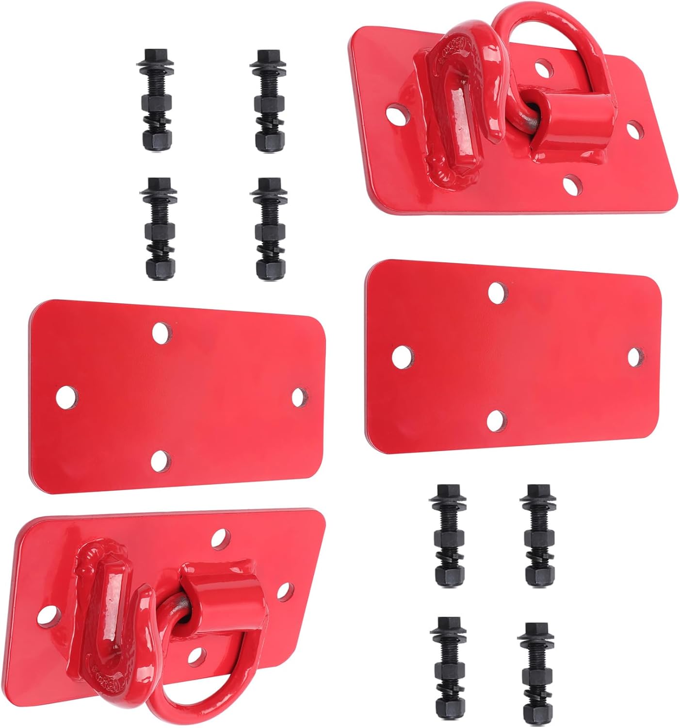 Silscvtt Red 2 Pack Tractor Bucket Hooks with Tie Down Ring Max Load 15000 lbs Replacement for Tractor Bucket RV Truck Grade 70 Grade Forged Steel