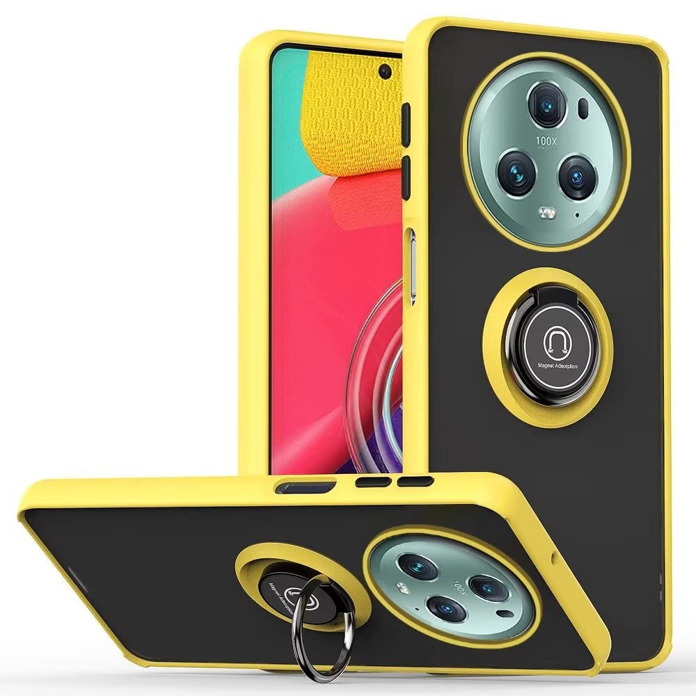 SEAHAI Cover per Honor Magic 5 PRO (Magic5 PRO) Cover, Ultra Sottile Custodia in TPU a Gradiente Colori, Trasparente Silicone Morbido Case Antiurto Cover, Nero/Oro