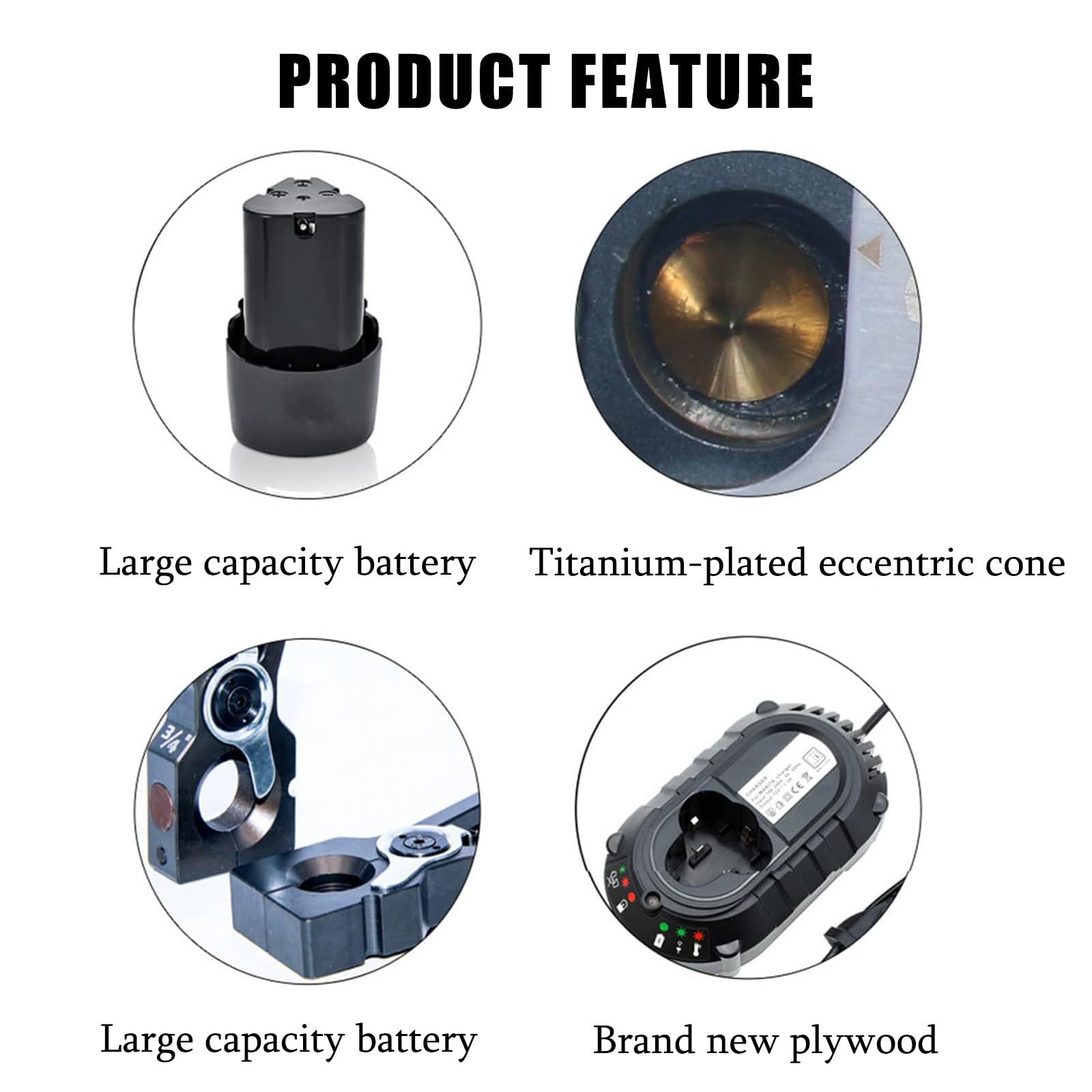 Utensile Elettrico per svasatura Senza Fili, Alimentato a Batteria al Litio, espansore Portatile per Tubi con Morsetti, efficiente per Tubi in Rame/Alluminio/Ottone, 8 Morsetti per Tubi