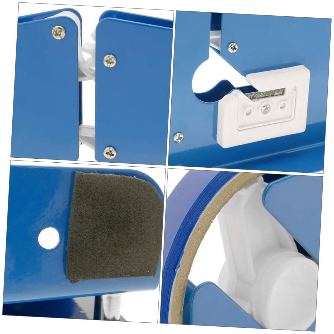 jojofuny Máquina Cortadora de Cinta Adhesiva 12 Mm 8 Rollos de Cinta Azul y Roja, Dispensador Sellador para Bolsas Plásticas, Equipo Portátil para Sellado y Embalaje Doméstico y Comercial