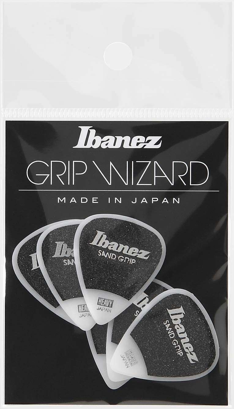 IBANEZ Grip Wizard Series Sand Grip Flat Pick - White Pack of 6 (PPA14HSG-WH)