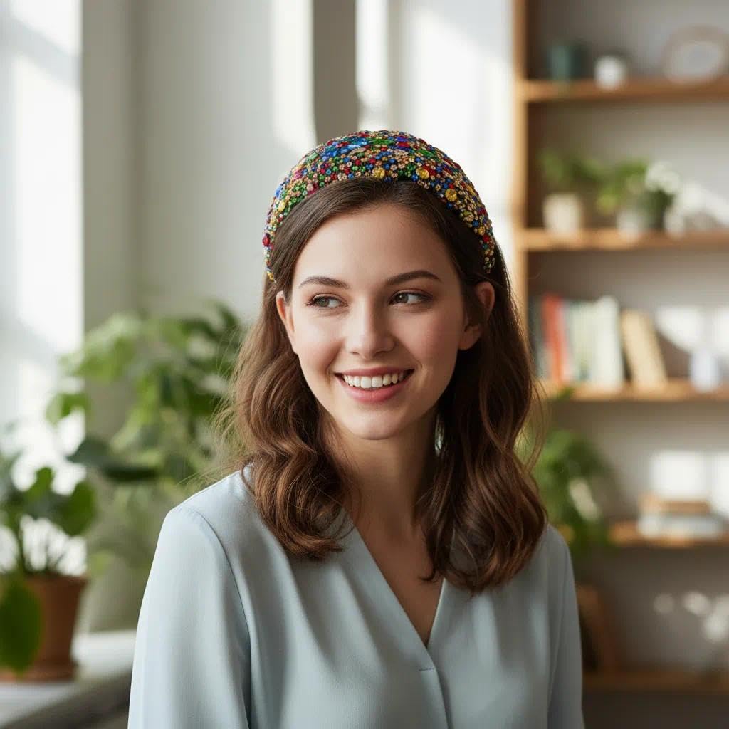 QTMY Diademas de cristal de diamantes de imitación para mujer,Accesorios de aro para el cabello, joyería para la cabeza, 562Colorful