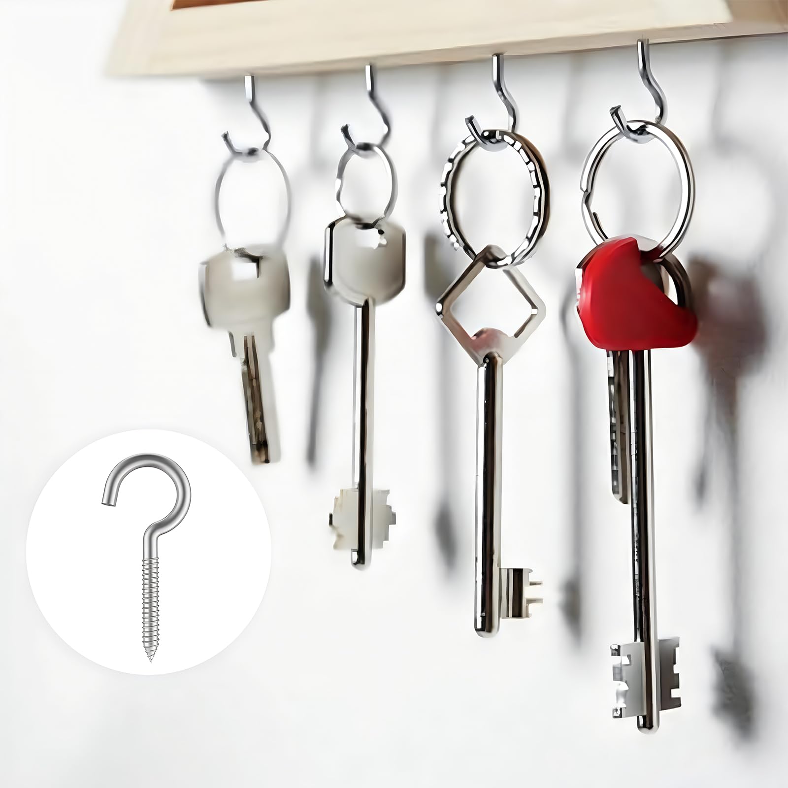 DALAETUS 30 Pezzi 50mm Ganci a Vite, Ganci Avvitabili in Metallo, Ganci da Parete per Interni ed Esterni, Ganci a Soffitto per Appendere Tazze, Lampade, Piante, Campanelli Eolici