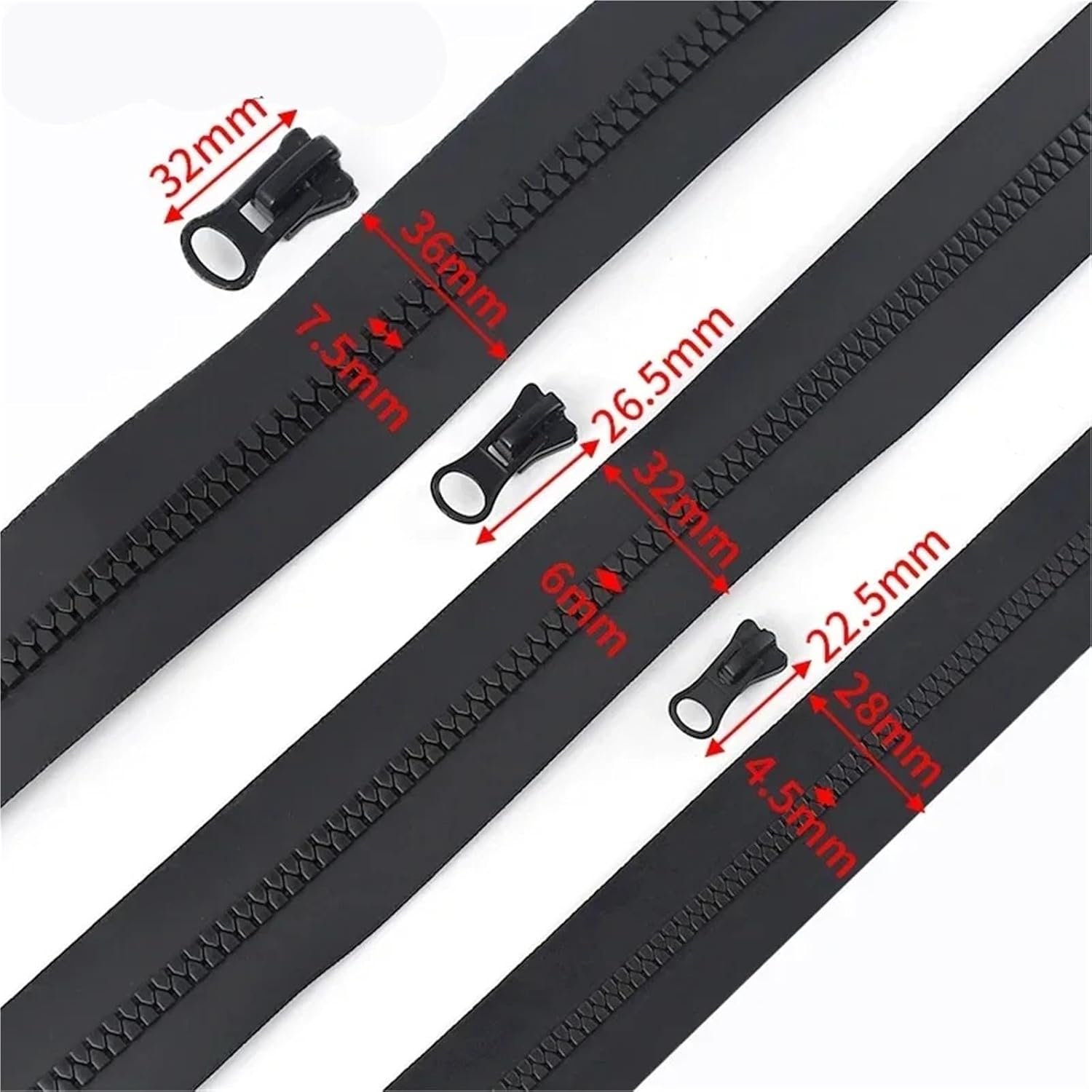 Waterproof Resin Zippers 5# 8# Size with Sliders 1-5 Meter Length Tent Jacket Replacement Zipper Sewing Supplies(No8,4MZips4PcsSilders)