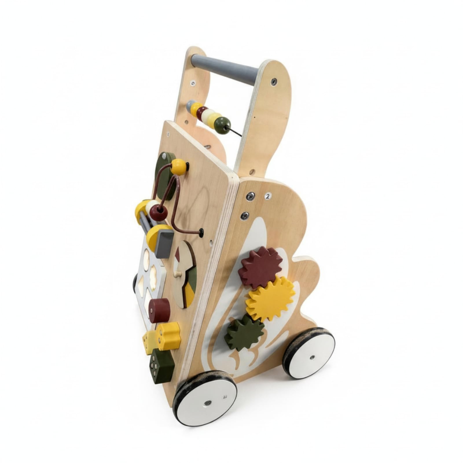 Gralara Carrello per Imparare a Camminare in Legno Multifunzionale Carrello per Imparare a Camminare con Attività Stabile con Centro Attività