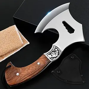 Camping Hatchet Camping Axe Forged High Carbon Steel for Meat Cleaver Axe Outdoor Splitting Wood Great for Axe Throwing, Camping, Survival, Outdoors and Chopping (719)