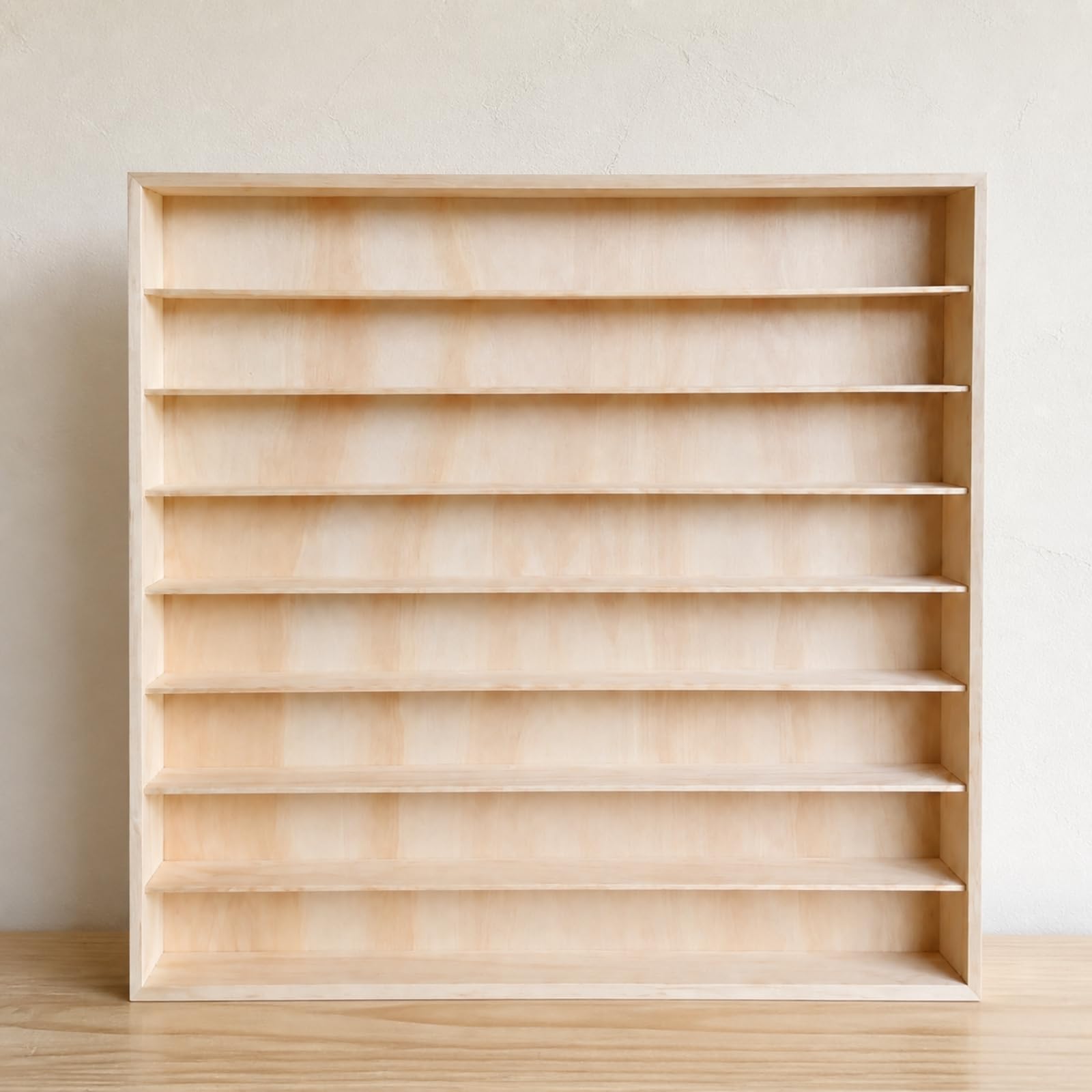 Étagère Rangement En Bois Massif à Huit Niveaux Mince Présentoir Mural à Compartimen Multiples Compact Présentoir à Plusieurs Niveaux