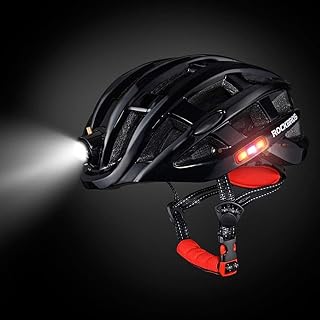 ROCKBROS Kask rowerowy z USB, wodoszczelny kask rowerowy dla mężczyzn i kobiet, zintegrowany EPS, odporny na uderzenia, 57-62 cm