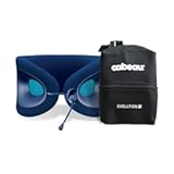 Travel Pillow for Long Flights – Evolution X - Memory Foam Neck Support - Comfort On-The-Go for Airplane&comma; Train&comma; and Car &lpar;Sapphire&rpar; with Evolution X Travel Bag - Black