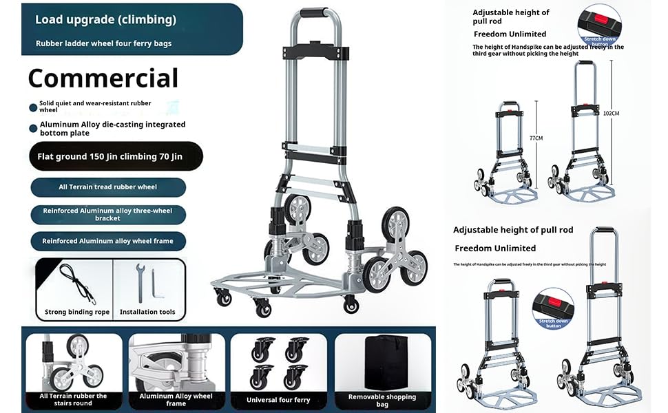 Carrito para escaleras capacidad 308 lbs plegable miniatura 4