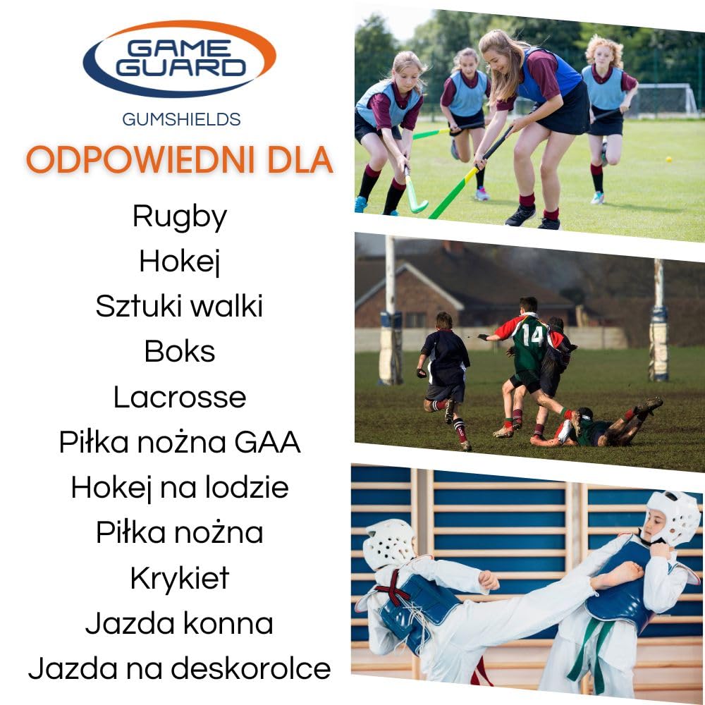 GAME GUARD 1 x Ochraniacz na zęby - Formowalne ochraniacze na zęby/ochraniacze na dziąsła - Zatwierdzone przez CE, Sporty szkolne, Rugby, Hokej, Boks, GAA, Sztuki walki (SENIOR - BIAŁY)