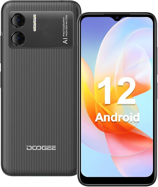 DOOGEE X98 Mobile Phones Sim Free Unlocked, Android 12 Smartphone, 8GB+16GB/TF 1TB, 6.52 Inch HD+ Screen, 4200mAh Battery, 4G Dual SIM Phones, 8MP AI Camera, Face Unlock, OTG, GPS - Black