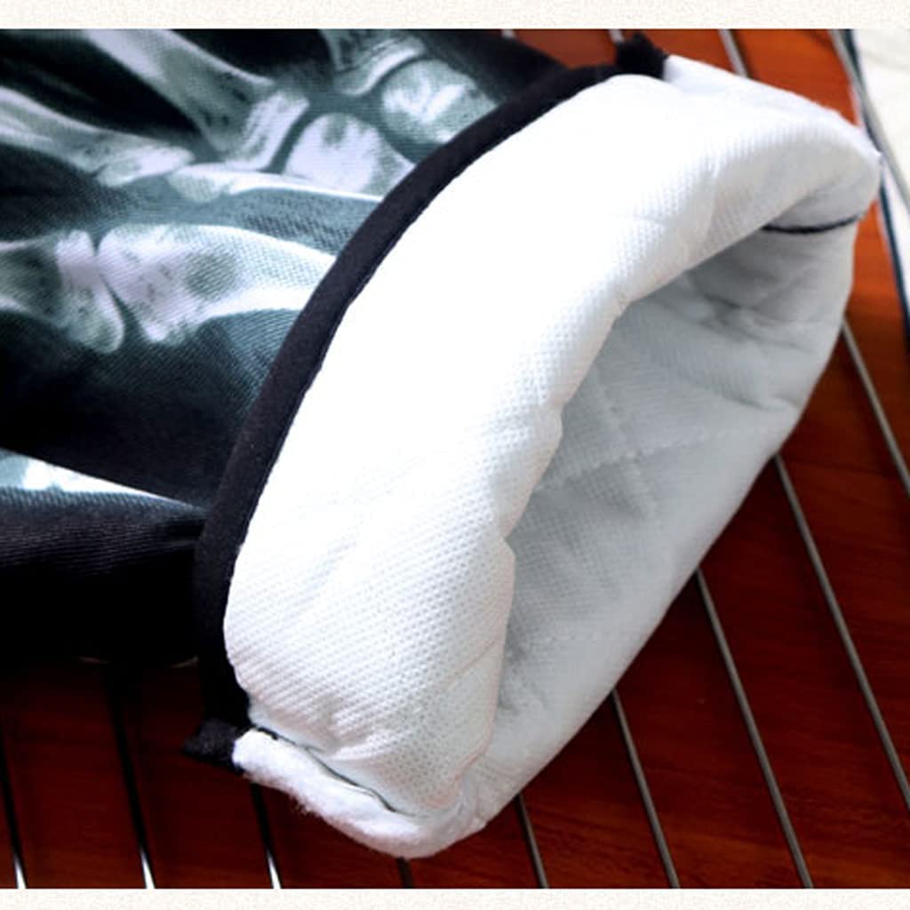 Gants de Cuisine Gants De Four en Coton Épais Isolation Thermique Mignonne Haute Température Et Anti-brûlure pour Four À Micro-Ondes Domestique, 2 Pièces Manique(Skeleton Gloves)