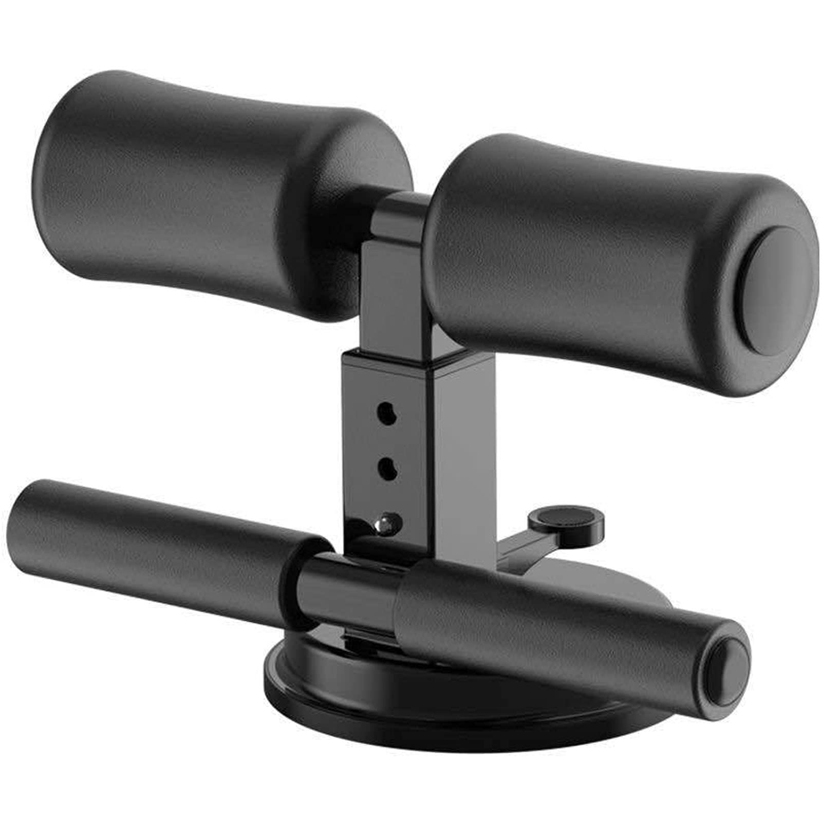 ZHIMEI Sit Up Equipment Bar for Floor, Adjustable Self-Suction Portable Sit Up Assistant Device, Abdominal Fitness Equipment with Comfortable Padded Ankle Sit Up Bar with Sit-Up Foot Holder (Black)