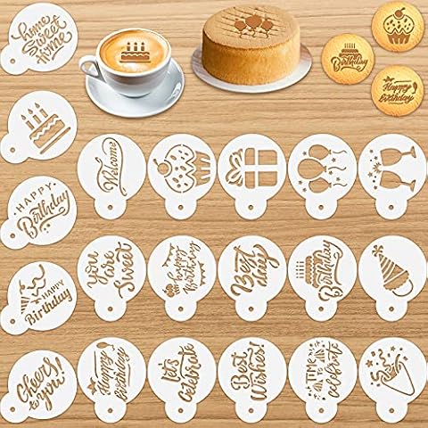 20 Pieces Cake Stencil Templates for Baking and Decorating Cover