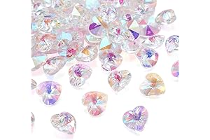 PH PandaHall 100Pcs Faceted Crystal Glass Heart Beads - Sparkling Addition to Your Jewelry Creations